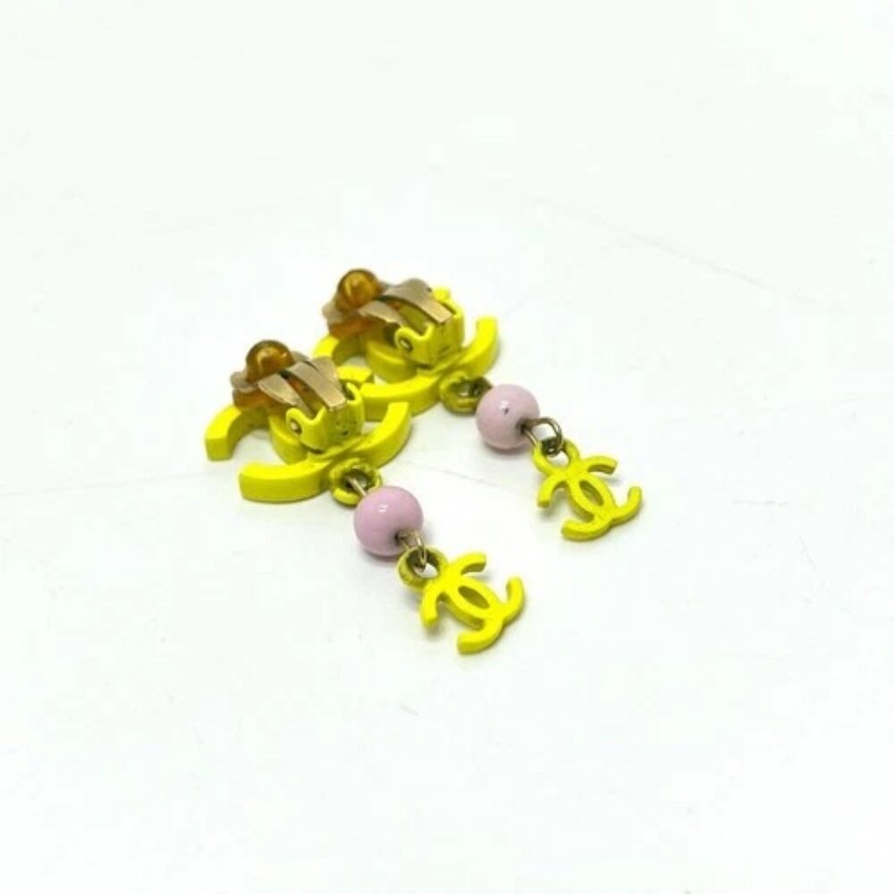 CHANEL A21871 03S CC Mark 2 series Accessories Earrings Metal yellow/pink - Picture 6 of 9